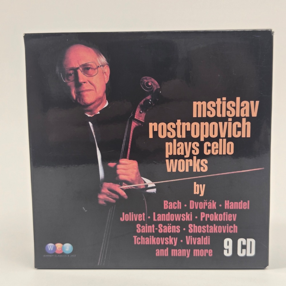 Mstislav Rostropovich Plays Cello Works 9 CD Box Set Warner Classics Erato EX/NM